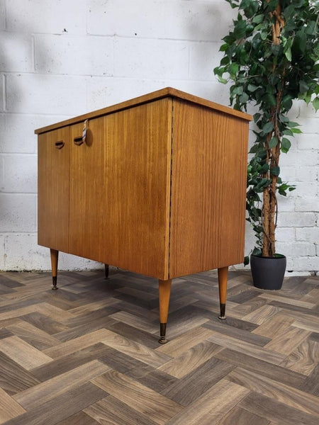 Vintage Mid-Century Teak Sewing Cabinet Sideboard Vanity Unit Base Scandi Retro