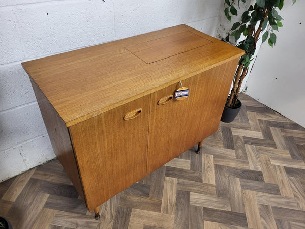 Vintage Mid-Century Teak Sewing Cabinet Sideboard Vanity Unit Base Scandi Retro