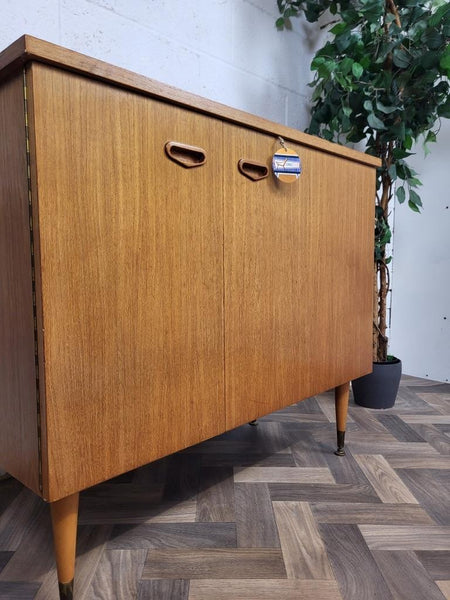 Vintage Mid-Century Teak Sewing Cabinet Sideboard Vanity Unit Base Scandi Retro