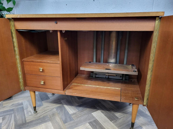 Vintage Mid-Century Teak Sewing Cabinet Sideboard Vanity Unit Base Scandi Retro