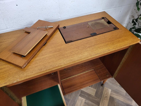 Vintage Mid-Century Teak Sewing Cabinet Sideboard Vanity Unit Base Scandi Retro