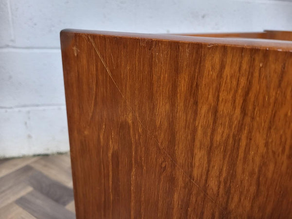 Vintage Nathan Teak Telephone Seat With Beige Seat Retro Mid-Century