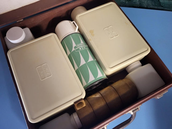Vintage Mid-Century Sirram Picnic Set In Case Retro Caravan Camper 60's