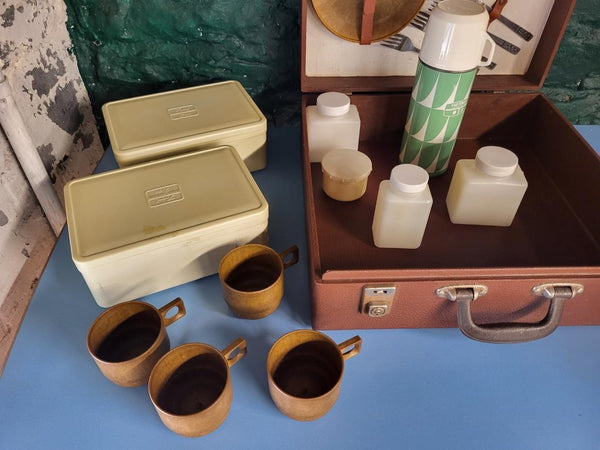 Vintage Mid-Century Sirram Picnic Set In Case Retro Caravan Camper 60's