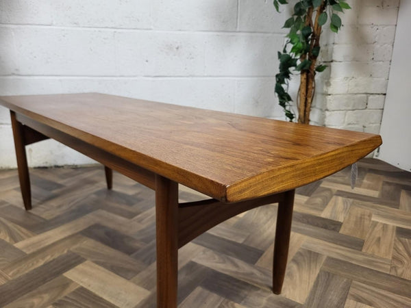 Vintage Mid-Century Long Teak Coffee Table Retro Danish Scandi MCM