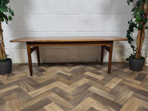 Vintage Mid-Century Long Teak Coffee Table Retro Danish Scandi MCM
