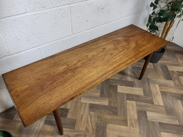 Vintage Mid-Century Long Teak Coffee Table Retro Danish Scandi MCM