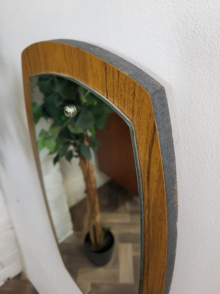 Vintage Mid-Century Teak Formica Wall Mirror Retro 60's Danish Scandi MCM