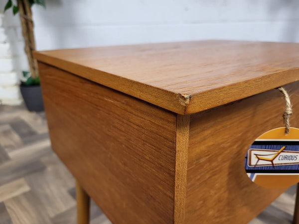 Vintage Mid-Century Teak Sewing Craft Work Box Retro Scandi MCM