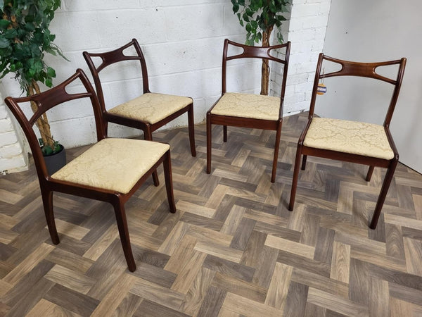 Set Of 4 Vintage Mid-Century Teak Dining Chairs Danish Scandi MCM