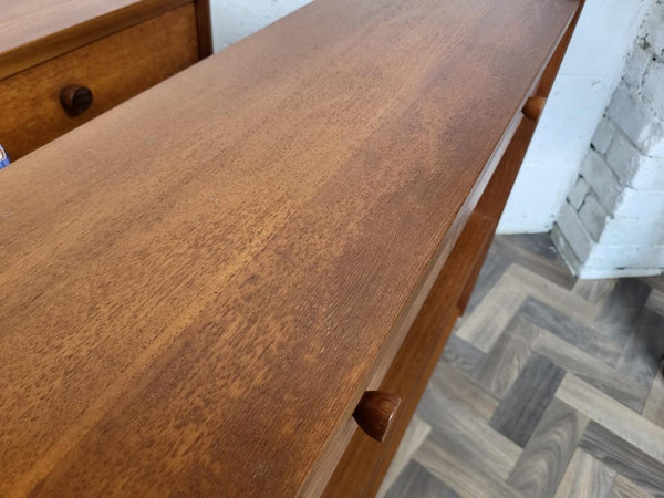 Pair Vintage Nathan Squares Parker Knoll Teak Slim Bookcase Cabinet Mid-Century