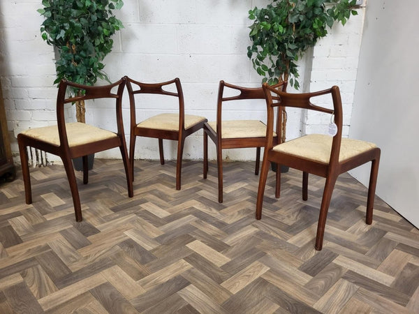 Set Of 4 Vintage Mid-Century Teak Dining Chairs Danish Scandi MCM