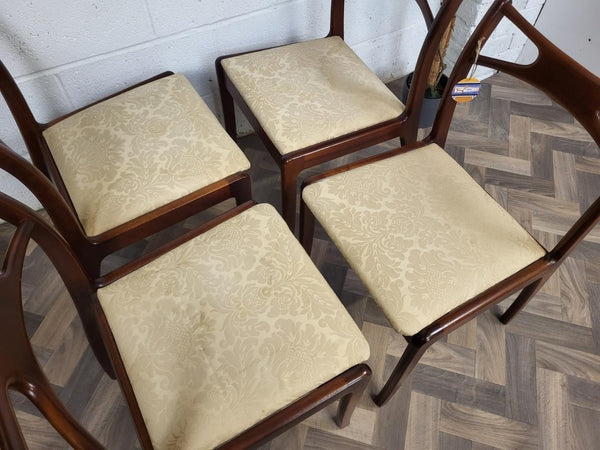 Set Of 4 Vintage Mid-Century Teak Dining Chairs Danish Scandi MCM