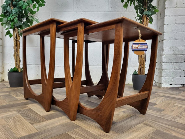 Vintage G Plan Astro Teak & Tiled Nest Of Tables Mid-Century Scandi Retro