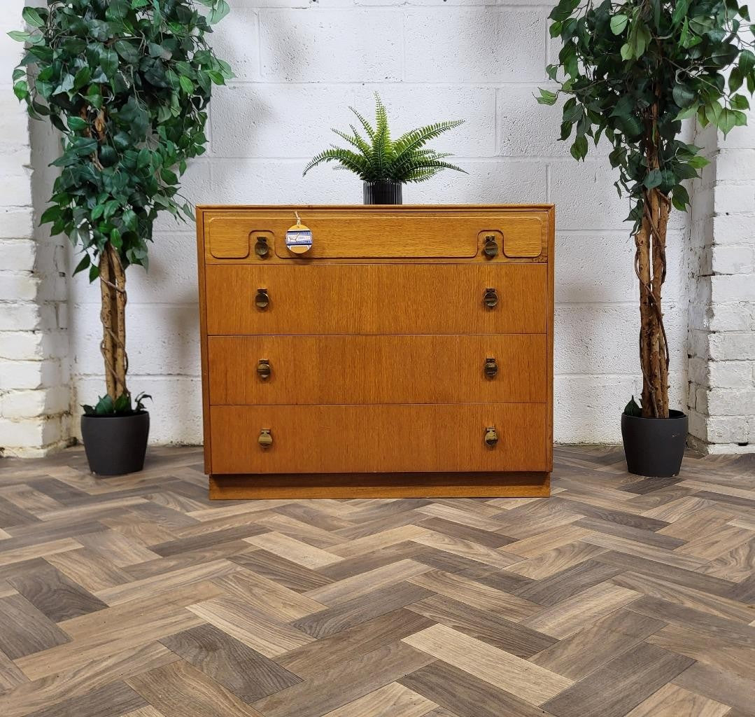 Vintage Mid-Century McIntosh Teak Chest Of 4 Drawers Scandi Danish Retro MCM