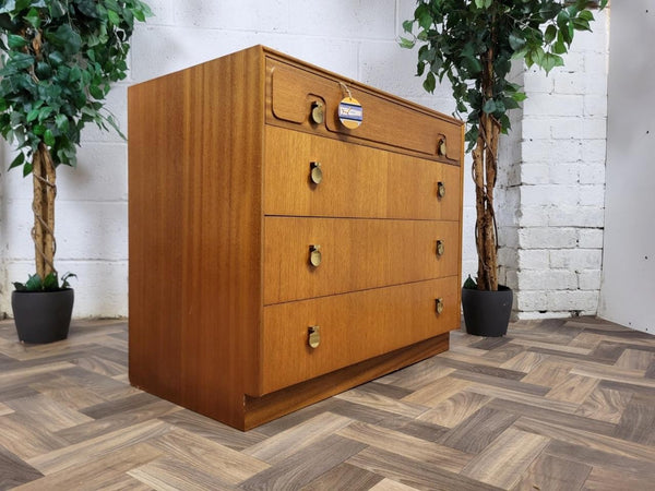 Vintage Mid-Century McIntosh Teak Chest Of 4 Drawers Scandi Danish Retro MCM