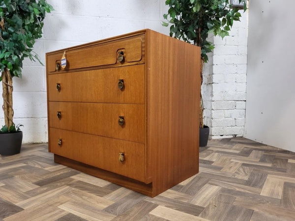 Vintage Mid-Century McIntosh Teak Chest Of 4 Drawers Scandi Danish Retro MCM