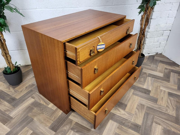 Vintage Mid-Century McIntosh Teak Chest Of 4 Drawers Scandi Danish Retro MCM