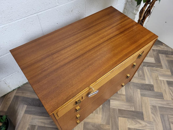 Vintage Mid-Century McIntosh Teak Chest Of 4 Drawers Scandi Danish Retro MCM