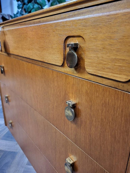 Vintage Mid-Century McIntosh Teak Chest Of 4 Drawers Scandi Danish Retro MCM