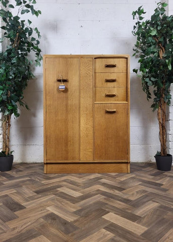 Vintage Mid-Century G Plan Brandon Gentlemans Wardrobe Tallboy Blonde Oak Retro