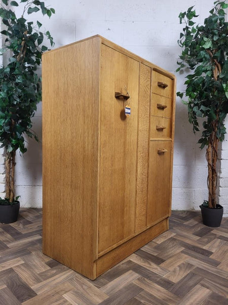 Vintage Mid-Century G Plan Brandon Gentlemans Wardrobe Tallboy Blonde Oak Retro