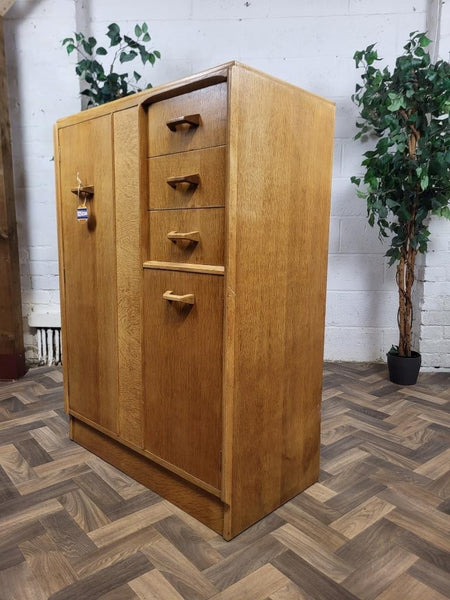 Vintage Mid-Century G Plan Brandon Gentlemans Wardrobe Tallboy Blonde Oak Retro