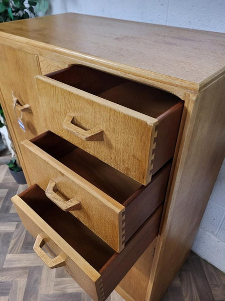 Vintage Mid-Century G Plan Brandon Gentlemans Wardrobe Tallboy Blonde Oak Retro