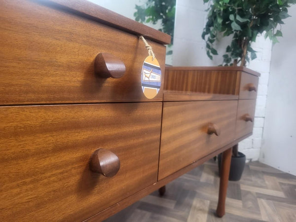 Vintage Mid-Century Avalon Teak Dressing Table With Mirror Scandi Retro MCM