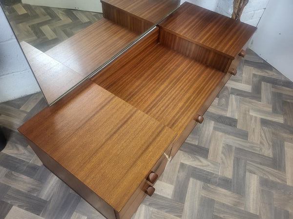 Vintage Mid-Century Avalon Teak Dressing Table With Mirror Scandi Retro MCM