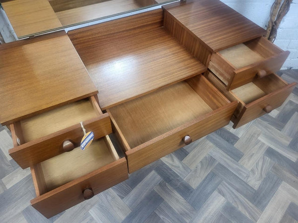 Vintage Mid-Century Avalon Teak Dressing Table With Mirror Scandi Retro MCM