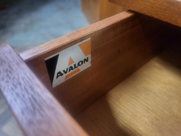 Vintage Mid-Century Avalon Teak Dressing Table With Mirror Scandi Retro MCM