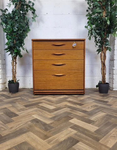 Vintage Mid-Century Austinsuite Teak Chest Of 4 Drawers Scandi MCM Retro