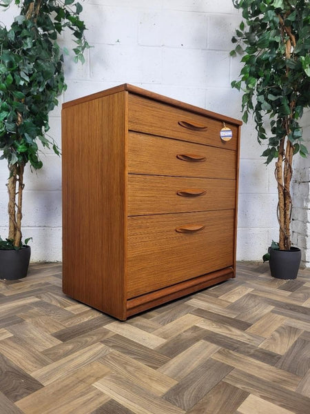 Vintage Mid-Century Austinsuite Teak Chest Of 4 Drawers Scandi MCM Retro
