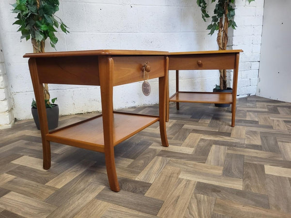 Pair Of Vintage Sutcliffe Teak Bedside Side Tables With Drawer Scandi Retro MCM