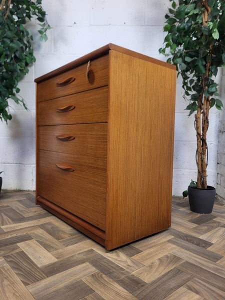Vintage Mid-Century Austinsuite Teak Chest Of 4 Drawers Scandi MCM Retro