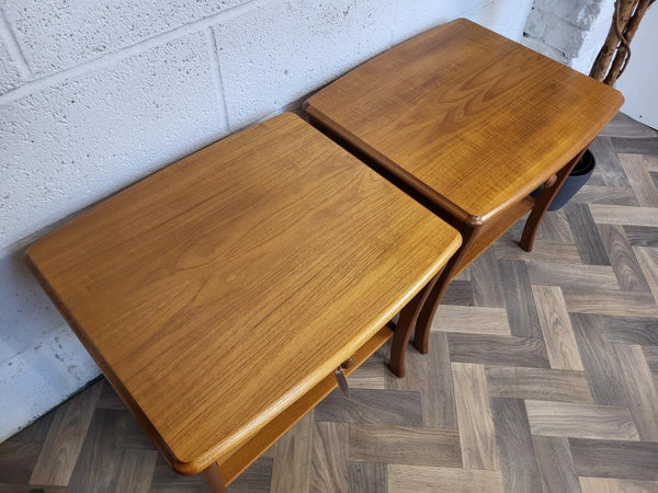 Pair Of Vintage Sutcliffe Teak Bedside Side Tables With Drawer Scandi Retro MCM
