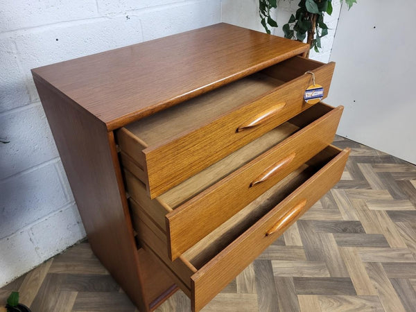 Vintage Mid-Century Austinsuite Teak Chest Of 4 Drawers Scandi MCM Retro