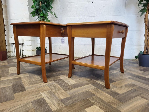 Pair Of Vintage Sutcliffe Teak Bedside Side Tables With Drawer Scandi Retro MCM