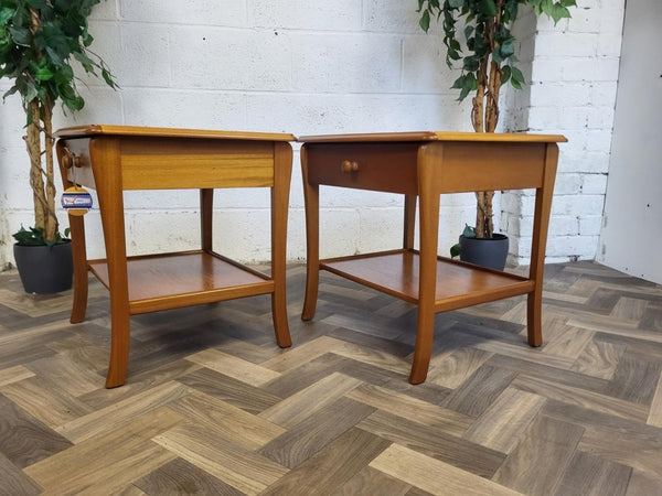 Pair Of Vintage Sutcliffe Teak Bedside Side Tables With Drawer Scandi Retro MCM