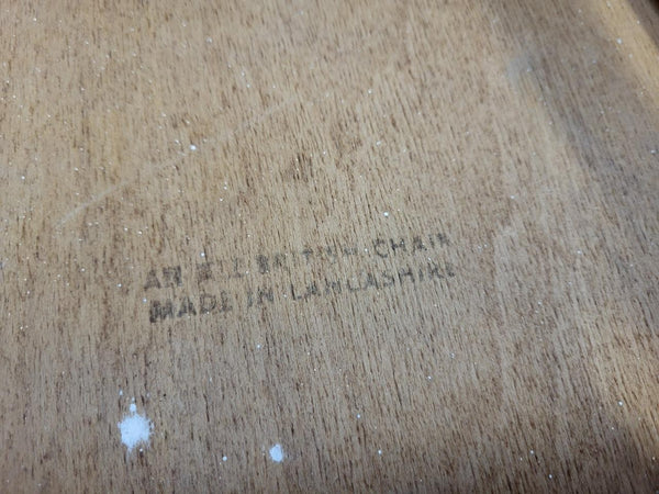 Set Of 4 Vintage Mid-Century Beech & Yellow Vinyl Dining Chairs Scandi Retro MCM