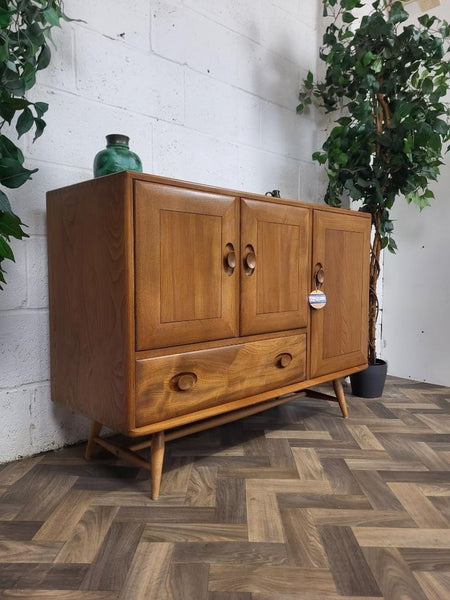 Vintage Mid-Century Ercol Windsor Sideboard Model 467 Blonde Elm 1960's