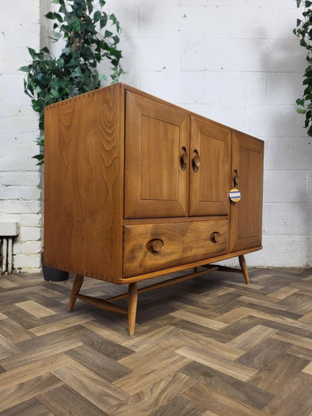 Vintage Mid-Century Ercol Windsor Sideboard Model 467 Blonde Elm 1960's