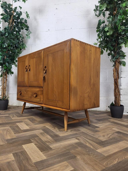 Vintage Mid-Century Ercol Windsor Sideboard Model 467 Blonde Elm 1960's