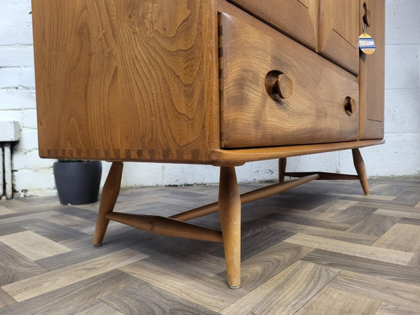 Vintage Mid-Century Ercol Windsor Sideboard Model 467 Blonde Elm 1960's