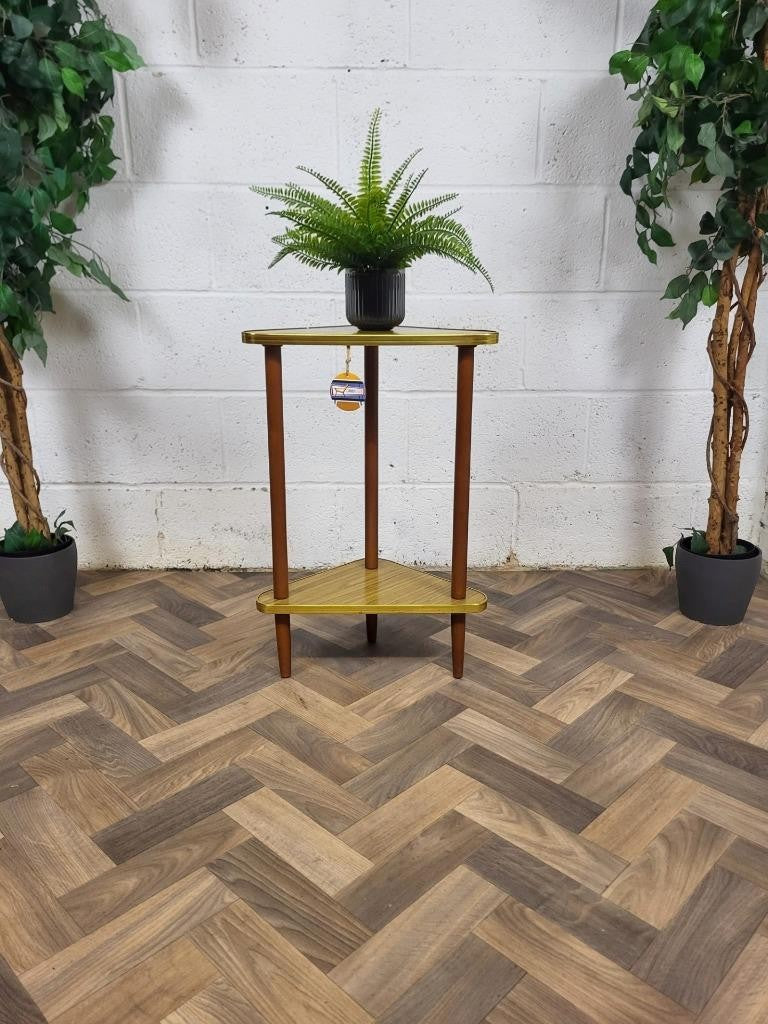 Vintage 60's Teak Formica Hall Side Table Mid-Century Atomic Scandi MCM