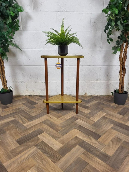 Vintage 60's Teak Formica Hall Side Table Mid-Century Atomic Scandi MCM