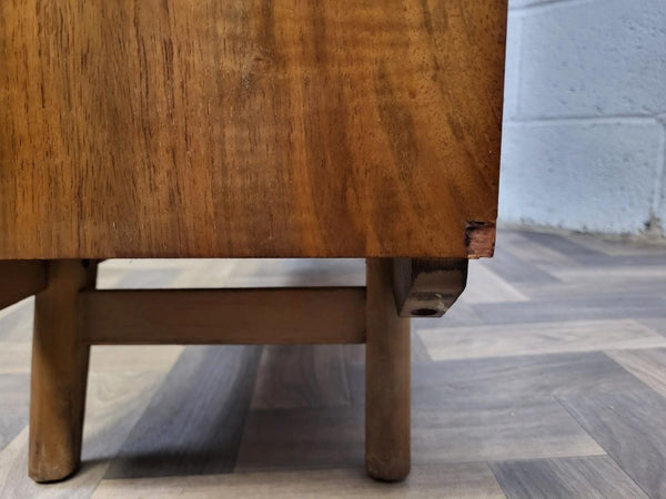 Vintage Mid-Century Avalon Yatton Small Walnut & Glass Bookcase Scandi Retro MCM