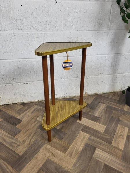 Vintage 60's Teak Formica Hall Side Table Mid-Century Atomic Scandi MCM