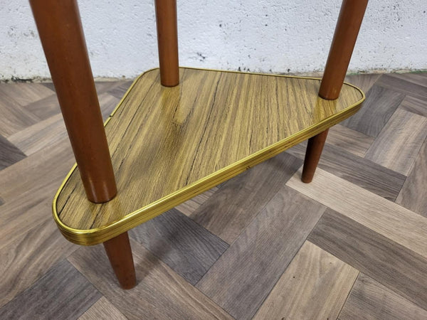 Vintage 60's Teak Formica Hall Side Table Mid-Century Atomic Scandi MCM